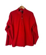 Obermeyer Men Fleece Pullover Sweater Red Quarter Zip Polartec Size XL - £21.01 GBP
