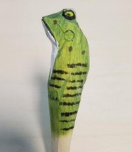 Green Toad Wooden Pen Hand Carved Wood Ballpoint Hand Made Handcrafted V79 - $7.95