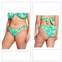 Wild Fable Women&#39;s Adjustable Coverage Bikini Bottom Blue/Green Tropical... - $9.17