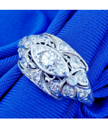 Earth mined Diamond Platinum Deco Engagement Ring 1ct Antique Filigree S... - $7,880.25