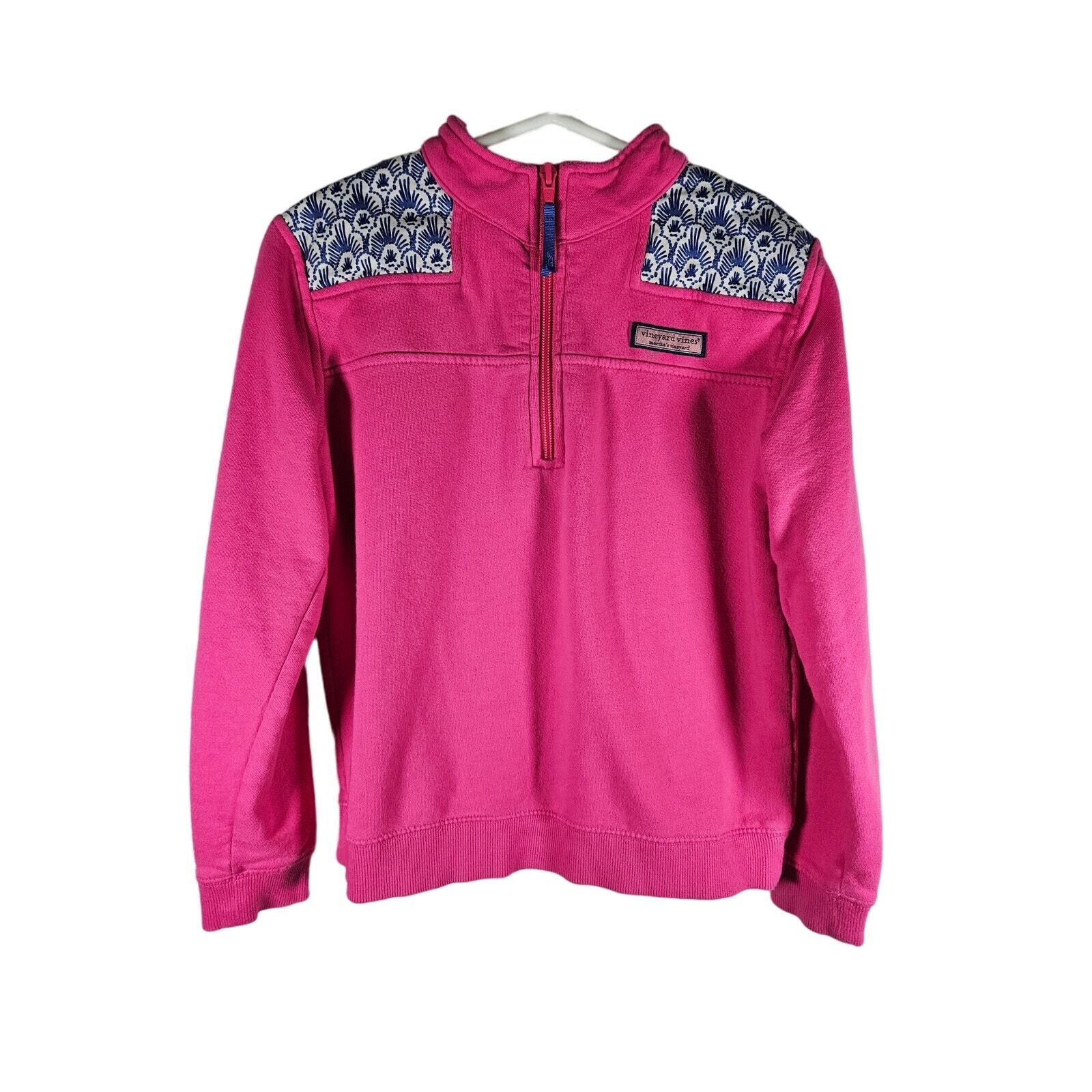 Vineyard Vines Magenta Pink and Blue Half Zip Sweater Size Medium 10/12 - $28.12