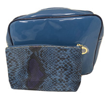 2 ESTEE LAUDER Navy Blue Cosmetic Makeup Bag Clutch 9"x7.5" and 8.25"x5.5" - $19.77