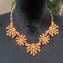 Womens Multi Color Faceted Rhinestones Floral Statement Necklace with Lobster - £22.35 GBP