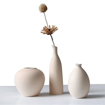 Ceramic Vase Set Of 3, Flower Vase Minimalism Style For Rustic Home Decor, Moder - £40.98 GBP