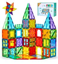 FNJO Magnetic Tiles, 110PCS Magnet Building Set, 110PCS, Multi-color  - $64.23