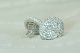 2ct Simulé Cluster Diamant Clou Boucles D&#39;Oreilles Femmes 14k Plaqué or Blanc - £87.99 GBP