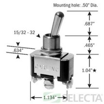 Selecta SS206-15-BG heavy duty toggle switch, 125/250 VAC, 20 A/10A 91-0001 - $7.70