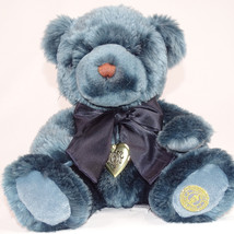 Thomas Kinkade Sweetheart Blue Teddy Bear Dakin 14&quot; Plush Teddy With Locket  - £9.31 GBP