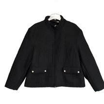 Jane Ashley Casual Women&#39;s XL Full-Zip Black Quilted Jacket Coat Classic... - £14.91 GBP