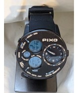Pixo PX-5 SBBK-08 Black Genuine Men&#39;s Digital Analog Large Watch 5 ATM Mint - $392.65 CAD
