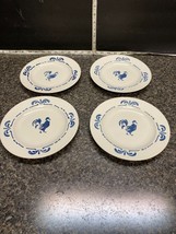 (4 )Beautiful Culinary Arts Stamped Rooster 7 3/4&quot; Plates. - £19.98 GBP