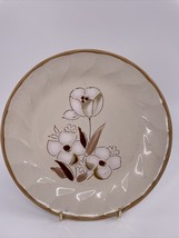 Felicity Sculptura by Hearthside Stoneware 7 3/4&quot; Salad Plate White/Brown Flower - £6.18 GBP