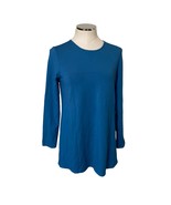J. Jill Wearever Collection Blue Long Sleeve Crewneck Tunic Top Size Small - £28.38 GBP