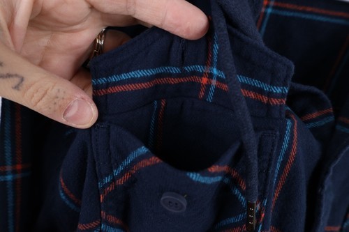 Vtg Hurley Surfing Mens Large Faded Spell Out Hooded Flannel Button Shirt Jacket Item image 7