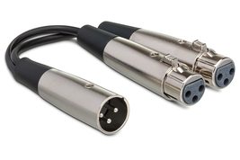 Hosa YXF-119 XLR3M To Dual XLR3F Y Cable, 6 Inch - £12.74 GBP