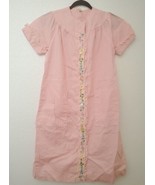 Vintage 1960s Penney&#39;s Adonna ILGWU Pink Lace Floral Night Gown Button P... - £23.52 GBP