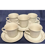 Mikasa French CountrySide White Cups + Saucers 5 Cups 5 Saucers - £26.00 GBP