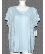 Tommy John Second Skin Luxe Modal Blue Tone on Tone Stripes Pajama Top W... - $24.99