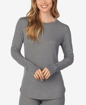 CUDDL DUDS Stretch Thermal Long Sleeve Crew Neck Top Grey Heather XS $36... - £14.14 GBP