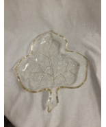 Vintage Clear Glass Leaf Candy Dish Plate - $9.81