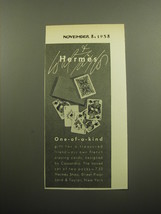 1958 Lord &amp; Taylor Hermes Playing Cards by Cassandra Advertisement - £13.89 GBP