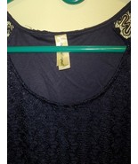 Decorated Originals Lace Top Blouse, 3/4 Sleeve, Dark Blue Size 2X/XXL - $20.97 CAD