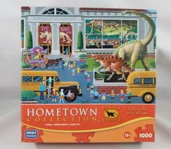 Hometown Dinosaur Museum Jigsaw Puzzle 1000 Piece Heronim Mega Kids Class School - $11.28