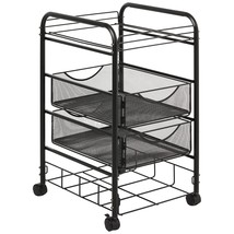 Safco Products 5215BL Onyx Mesh Open File Cart with 2 Storage Drawers, Black - £133.71 GBP