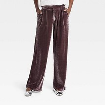 Women&#39;S High-Rise Velour Trouser Pants - Mauve 2 - $31.99