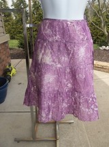 Nwt Talbots Purple&amp;White Print Cute Skirt 10P - $24.99