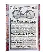 1914 Arrow Cycle - New Motorcycle Type - Original Antique Vtg PRINT AD  - $14.84