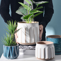 Nordic Simple Striped Flower Pot Green Plant Pot - £28.75 GBP+