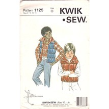 UNCUT Vintage Sewing PATTERN Kwik Sew 1125, Boys 1980s Quilted Vest, Child Size - $14.52