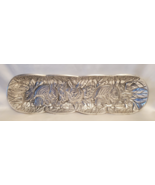 Spring Easter Bunny Rabbits 18 in Platter Handmade Hammered Aluminum Tray - $132.21 MXN