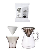 300 ml (2 Cups) Carafe Coffee Set with 80 Filters by Kinto for &quot;Slow&quot; Co... - £30.28 GBP