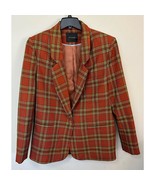 lesyanebo plaid one button wool blazer size Large? *no size tag* - $168.51 CAD
