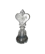 West German Irice Clear Crystal Perfume Bottle Etched Floral w/ Stopper - $51.89 CAD