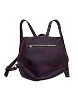 Portland Leather Goods Backpack Purse In Plum Purple With Gold Zippers &amp;... - $263.14 CAD