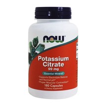 NOW Foods Potassium Citrate Essential Mineral 99 mg., 180 Capsules - £10.40 GBP