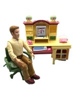Fisher Price Loving Family Home Office with Desk, Cabinet, Chair and Dad - $26.59 CAD