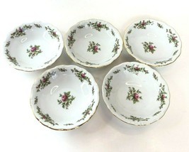 Johann Haviland MOSS ROSE Traditions Fine China 5 Fruit Dishes 5&quot; Dia Vintage - £27.30 GBP