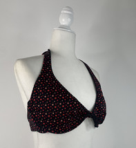 CoCo Reef Vintage 36D black pink polka dot underwire bikini top K3 - $15.06