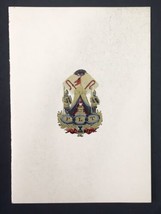 Antique Independent Order of Odd Fellows F.L.T. Paper Card Blank Interior - £44.33 GBP