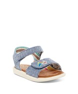 TOMs Baby Slingback Sandals Sparkle Chambray Size US 7 Medium Blue - £9.37 GBP