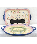 Temp-tations Old World Confetti Blue Rim Pink Border Oval and Chalkboard... - $108.53 CAD