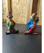 pair of vintage 7&quot; tall clown figurines - $39.60