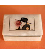 Vintage Roberto Tortoli Alabaster Trinket Box Italy Himark Hinged Art De... - £36.46 GBP