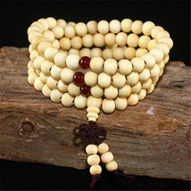 Natural Sandalwood Bracelet Men Buddhist Buddha Meditation Bead Bracelet For Wom - £10.53 GBP