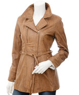 LE Women Leather Jacket in Tan Addison - £112.73 GBP+