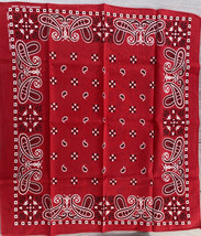 Vintage RED Bandana Paisley Fast Color Tower RN13960 Handkerchief Selvedge - $28.98